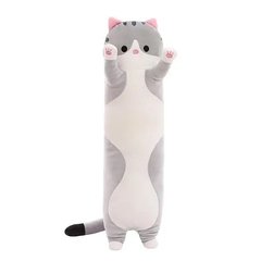 М'яка іграшка-подушка Кіт Батон обіймашка 90см Сірий