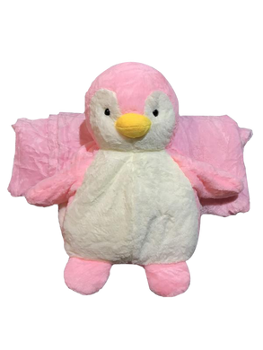 Игрушка-подушка Пингвин с пледом 3 в 1 Розовый