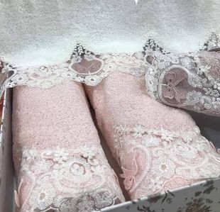 Рушники Pupilla Venit 3D Мереживо 50х90см Бамбук набір 6шт
