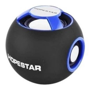 Bluetooth-колонка аккумуляторная со встроенным FM-приемником Li-pol 500mAh Hopestar H46 Черная с синим