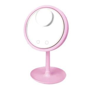 Настільне дзеркало з підсвічуванням і вентилятором Beauty Breeze Mirror Рожеве