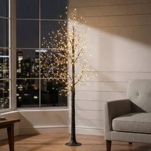 Дерево декоративное с подсветкой 1.8м 600LED от сети Черный ствол , теплый свет