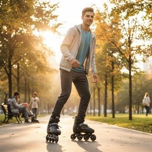 Ролики раздвижные 92188-L р 39-43 Черные