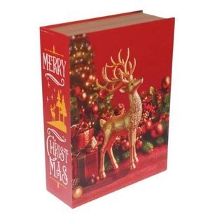 Коробка упаковочная подарочная в виде книги Золотой олень L-29.5x22.3x8см 73-6099