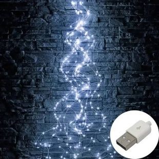 Гірлянда роса Кінський хвіст 400LED 20 ниток USB MA403USBwhite Холодне світло