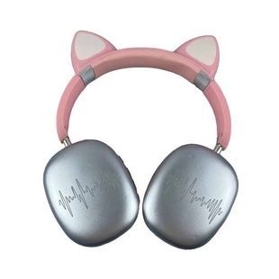 Беспроводные Bluetooth наушники с кошачьими ушками LED SP-20A Розовые