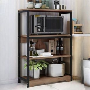 Полиця-стелаж 60*30x100см XLB-L121G Чорна з коричневим