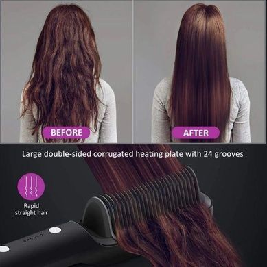Расческа-выпрямитель Hair Straightener HQT-909 B с турмалиновым покрытием Черный
