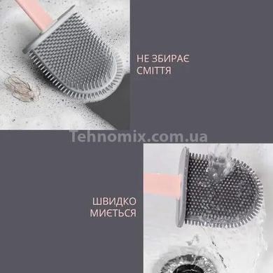 Щётка для унитаза силиконовая плоская Toilet Brush Розовая