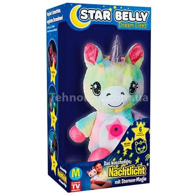Дитяча плюшева іграшка Star Belly Єдиноріг нічник-проектор зоряного неба Райдужний