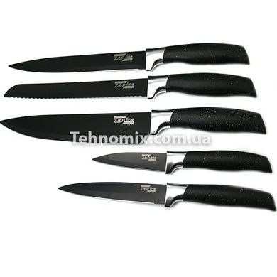 Набір ножів ZP-045 10 предметів + дошка Чорний