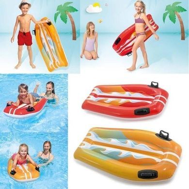 Плотик дитячий надувний із ручками Серфінг 112*62см Intex 58165 NP Червоний
