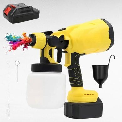 Краскопульт акумуляторний 24v Paint Sprayer Чорний з жовтим