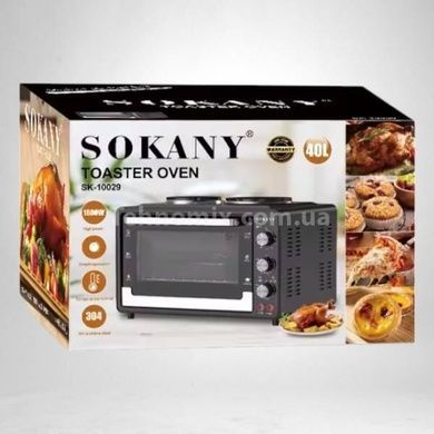 Електродуховка настільна 40л 4600Вт Sokany SK-10029 Чорна