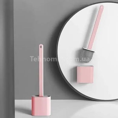 Щётка для унитаза силиконовая плоская Toilet Brush Розовая