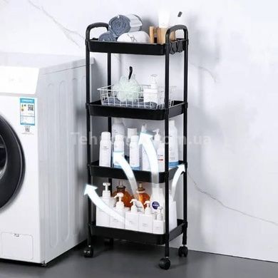 Полиця-етажерка чотириярусна на коліщатках метал+пластик SKLM-11