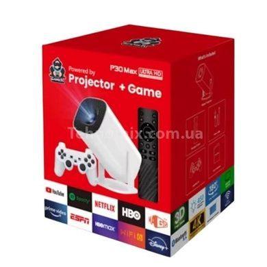 Проектор с играми и джойстиком и пультом Android 11 P30 MAX Белый