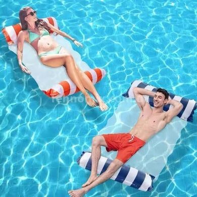 Гамак водный надувной Pool Loungers Белый с синим