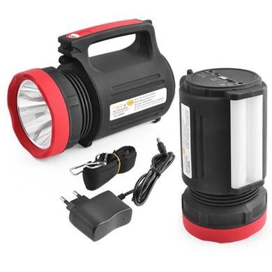 Ліхтар переносний Luxury 2886-5W+22SMD, power bank, вбудований акумулятор 5500mAh, ЗУ 220V Чорний з червоним