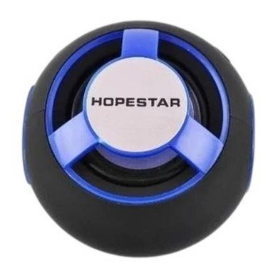 Bluetooth-колонка аккумуляторная со встроенным FM-приемником Li-pol 500mAh Hopestar H46 Черная с синим