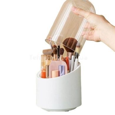 Органайзер, що обертається для зберігання косметики Makeup brush storage Білий