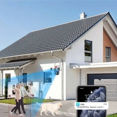 Камера видеонаблюдения с 3 линзами обзор 360 Wi-Fi Серая