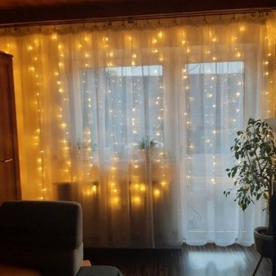 Світлодіодна гірлянда штора 3x3м 300LED 220V Білий теплий