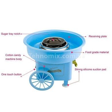 Большой аппарат для сахарной ваты Cotton Candy Maker Голубой+ палочки в подарок