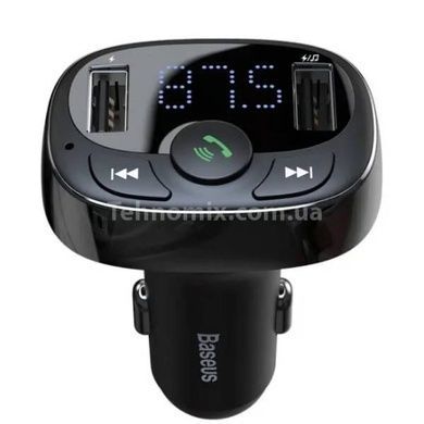 АЗУ з FM-модулятором Baseus T Shaped S-09A Bluetooth MP3 Player (Standard Edition) Чорний