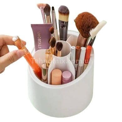 Органайзер, що обертається для зберігання косметики Makeup brush storage Білий