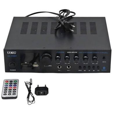 Усилитель звука с пультом управления AMP 398 BT UKC Черный