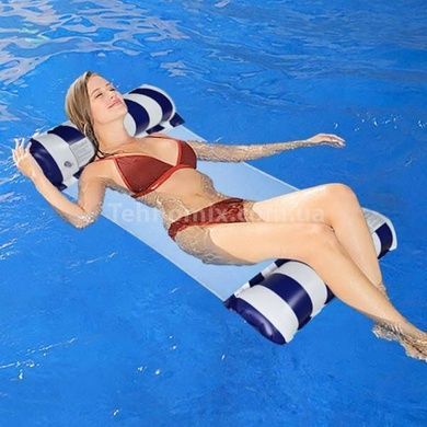 Гамак водный надувной Pool Loungers Белый с синим