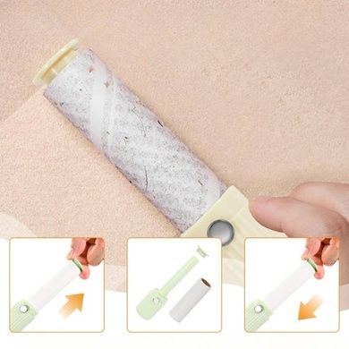 Ролик липкий кишеньковий для чищення одягу від вовни та ворсу lint roller AND 5435 Зелений