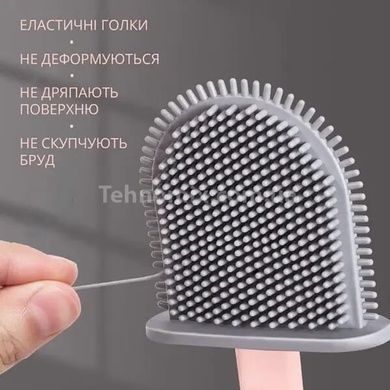 Щётка для унитаза силиконовая плоская Toilet Brush Розовая