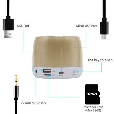 Портативна акустична Bluetooth колонка Hopestar H17 Gold
