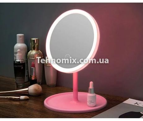 Настольное зеркало с подсветкой и вентилятором Beauty Breeze Mirror Розовое
