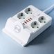 Удлинитель сетевой фильтр с беспроводной зарядкой 5м LED, 4-220V, 4-USB, 2-PD Type-C PNS-07 Белый