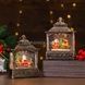 Новорічний нічник Урожай ліхтар Санта за столом XMAS WDL-24072D Коричневий