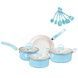 Набір посуду + кухонне приладдя 13 предметів Cookware Set Блакитний