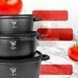 Набор кастрюль и сковорода с крышками с антипригарным покрытием 10 предметов Тор Kitchen ТК00050 Черный матовый