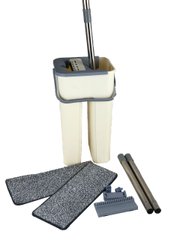 Комплект для уборки ведро и швабра с отжимом Scratch 8л с укрепленной ручкой Бежево-серый