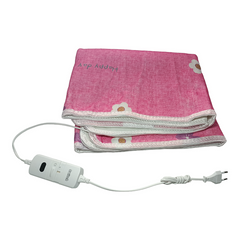 Электропростынь 70х150 см Electric Blanket Розовая с цветами