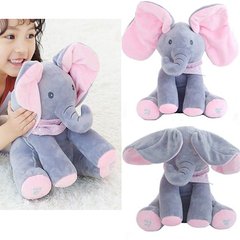 Іграшка-слон Peekaboo плюшева мовець Рожевий