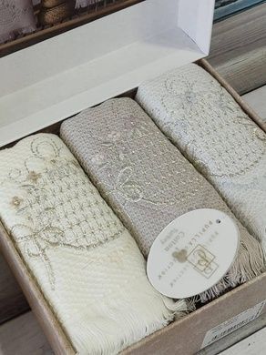 Полотенца с вышивкой Pupilla Bernini 40х60 набор 3шт
