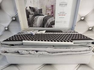 Постільна білизна Belizza Zigo gri Ранфорс Бавовна Євро розмір (простирадло трикотаж на резинці)