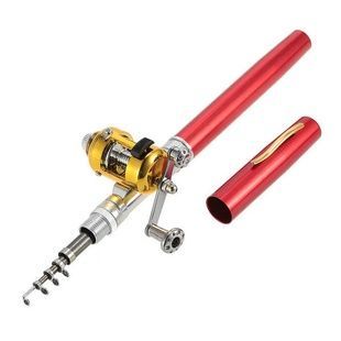 Складная мини удочка 97 см Fishing Rod In Pen Case Red