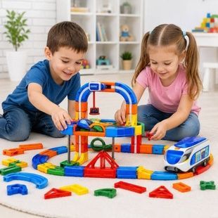 Конструктор магнитный Поезд Magnetic DIY Rail Car (WX2702 ) 82 детали