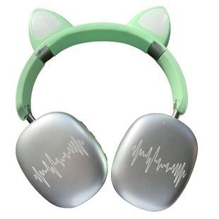Беспроводные Bluetooth наушники с кошачьими ушками LED SP-20A Зеленые