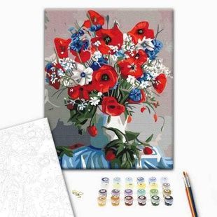 Картина за номерами Маки у вазі BS7806