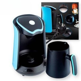 Кофеварка для заваривания кофе по-турецки 0,5л 600Вт Turkish Coffee Pot R.102S Черная с голубым